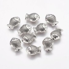 10pz perline pesce distanziatore 14X11mm colore tibetano nickel free bijoux