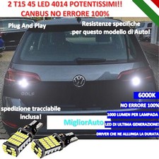 2 LAMPADE RETROMARCIA GOLF 7 VII CANBUS NO ERROR 6000K VW T15 LED W16W POTENTI