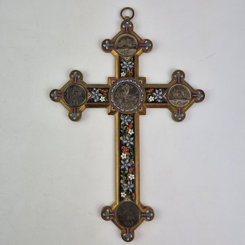 Antique italian bronze cross - italian,