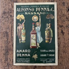 Insegna Targa Alfonso Penna Lamiera Originale Vintage Design Modernariato Rare