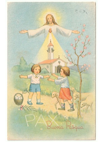 1957 cartolina pasqua - 1957,