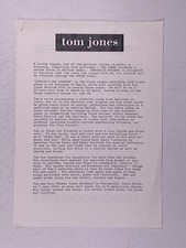 Tom Jones Comunicato Stampa