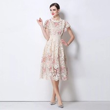 Abito Midi Elegante In Pizzo