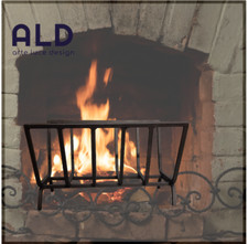 Brucialegna in ferro portalegna alto da camino caminetto braciere a 6 elementi