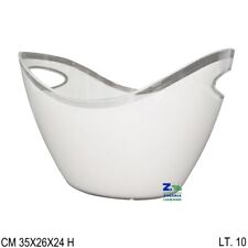 CESTELLO PER GHIACCIO OVALE BIANCO CAPACITA' 10 LT CON MANICI TRASPARENTE