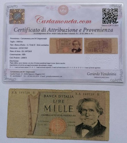 Banconota 1000 lire giuseppe - lire,
