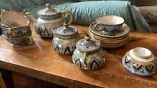 Servizio da Tè ceramica maiolica a lustro Deruta Fabbrica Grande da 6 persone 