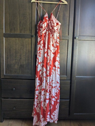 Maxi abito floreale rosso