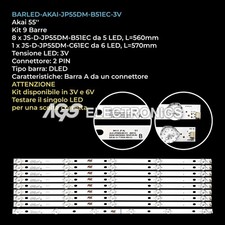 KIT 9 BARRE STRIP LED TV AKAI