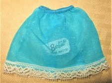 VINTAGE BARBIE LINGERIE FOR CLOTHES OR FASHION BLUE SHEER WHITE LACE SLIP HTF!