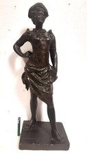 SCULTURA STATUA grande antica in gesso dama donna firmata probabile Francia