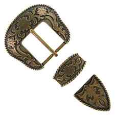 Set fibbia bordo corda ottone antico inciso decorazione rodeo cowboy/cowgirl western