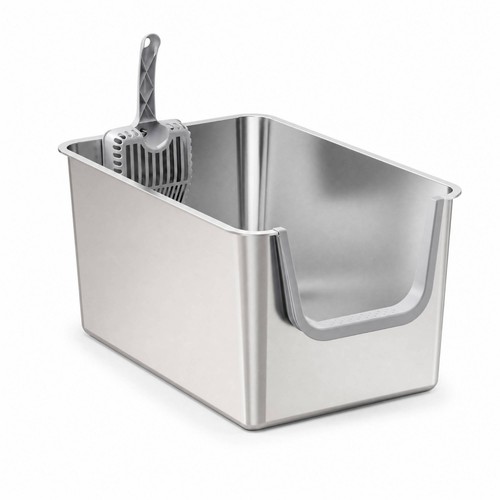 Lettiera acciaio inox con - in,