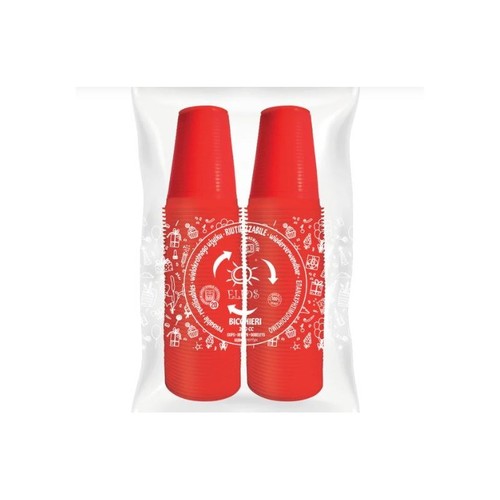 Bicchieri plastica rosso pz - plastica, 96