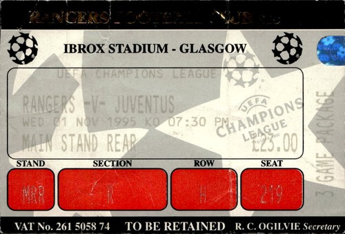 Biglietto stadio rangers - stadio,