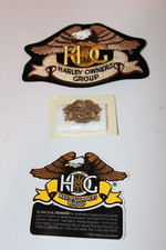 Spilla toppa e adesivo vintage Harley Owners Group HOG Harley Davidson