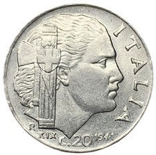 20 CENTESIMI 1941 XIX - MAGNETICA - VITTORIO EMANUELE III - ITALIA - BB -