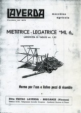 * LAVERDA : MIETITRICE/ LEGATRICE" ML 6 " NORME PER L'USO SU BROCHURE di 46 pag.