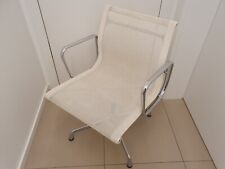 TOP VITRA EA108 TESSUTO RETE BIANCO SEDIA SEDIA UFFICIO GIREVOLE CROMO ORIGINALE 108 ALLUMINIO