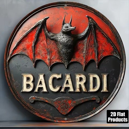 Bacardi logo metal - bacardi,