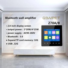 Amplificatore da Parete Bluetooth5.0 TF Card FM Home Theater Hotel Lettore Audio 2.8 Pollici