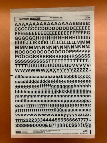 Letraset 400 univers - 400,