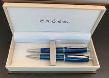 PENNA A SFERA E MATITA CROSS DUBAI BLU CON APPUNTAMENTI CROMATI Nuova