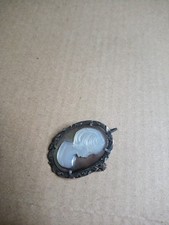 Antico Ciondolo cammeo vintage anni '40 in argento 800