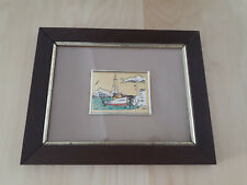 QUADRO BARCA PESCHERECCIO IN PORTO – CORNICE IN LEGNO