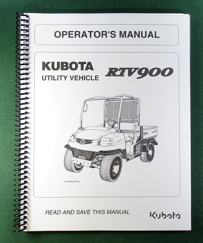 Kubota rtv 900 operator - kubota, operator's