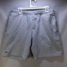 Lacoste pantaloncino uomo maglia grande ricamato logo spellout grigio alligatore comodo