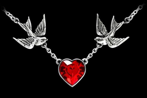 Rondine cuore collana - rondine,