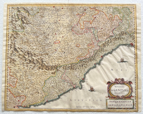 Mappa antica 1641 liguria - mappa,