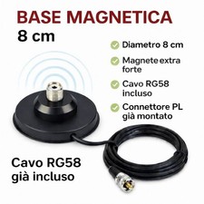 Base magnetica da 8cm con