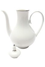Eschenbach Bavaria Caffettiera Porcellana Bianca Argento