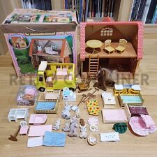 Vintage EPOCH Sylvanian Families Lot House Barn Minibus Figures Accessory RIF M2