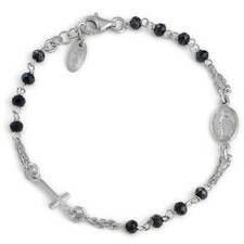 AMEN BRACCIALE ROSARIO UNISEX CON CRISTALLI GRIGI BROBG3