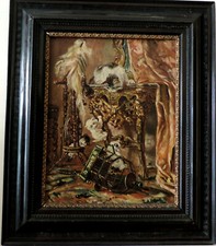 dipinto olio su tela attr. to Henriette Ronner (1821-1909) -gattini al gioco