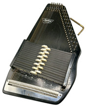 Vintage Oscar Schmidt Autoharp nero 15 accordi 36 corde in custodia rigida originale