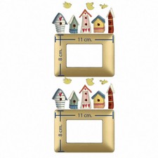 Uccelini casette nido adesivi interruttori little birds decal light switch 16 pz