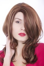 Parrucca Donna Marrone-Rosso