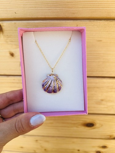 Collana conchiglia lilla - collana, in