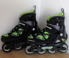 Pattini in linea Rollerblade, Spitfire TS, Nero e Verde, taglia regolabile 36-40