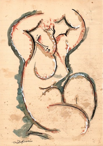 Modigliani 002012 drawing - modigliani, on