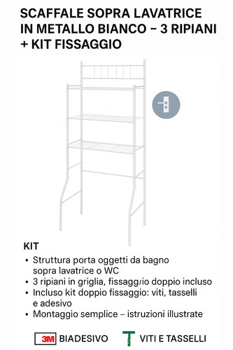 Scaffale sopra lavatrice - scaffale, sopra-lavatrice