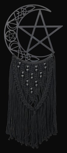 Arazzo macramè triplo - macramè, lune