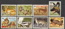 Ruanda 1981 Animali Carnivori Cane Gatti Sciacallo Serval Mangusta Zorilla Lontra