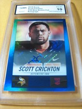 SCOTT CRICHTON VIKINGS 2014 HOT ROOKIES BLUE FOIL AUTO ROOKIE RC #/99 GRADED 10