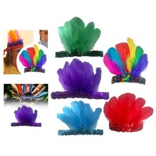 Fascia per capelli con piume e