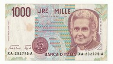 1000 LIRE MONTESSORI  SERIE SOSTITUTIVA XA  A DECR 1990   RR
